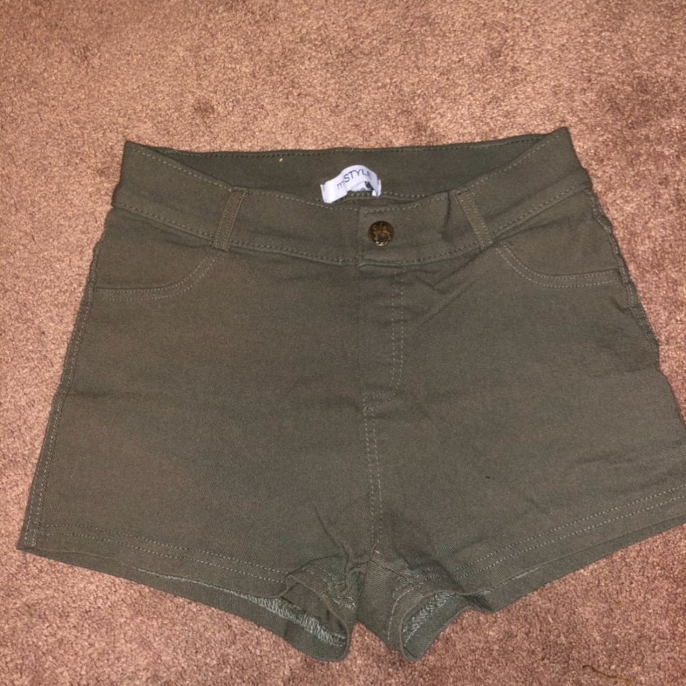 Stretchy Army Green Short Shorts